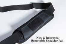 "Durable Black Single Pocket Pouch" w/Adjustable Shoulder Strap & Belt - Made in USA