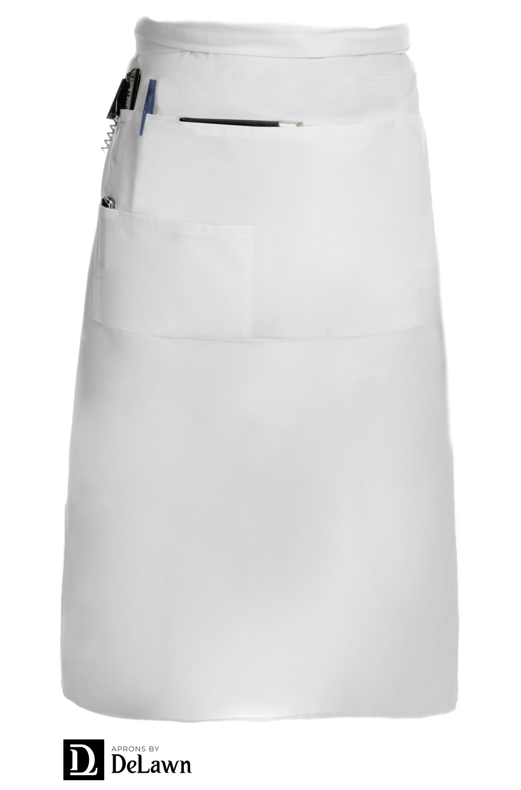 A Long Bistro Apron - White
